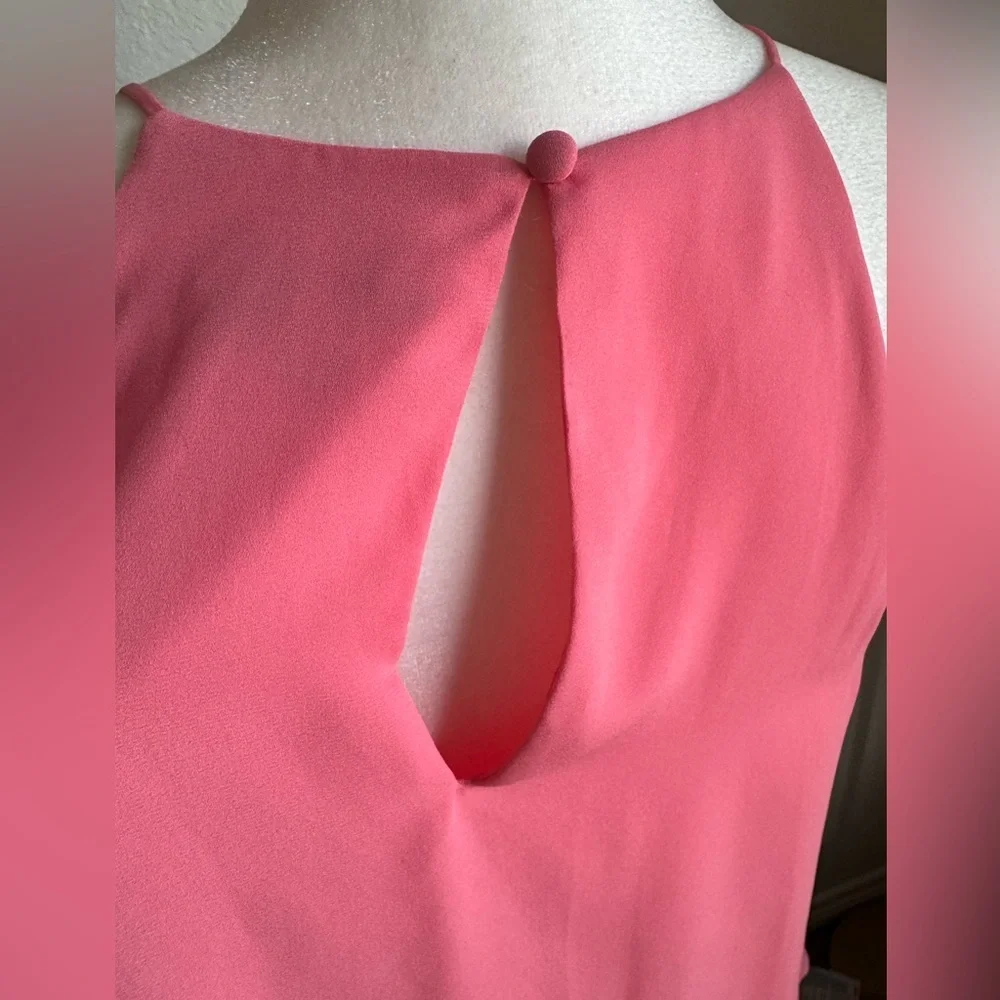 Express Coral Pink Keyhole Tie Front Tank Top - Picture 3 of 6